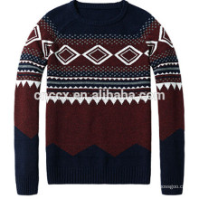 15ASW1019 Mens fashion varied design jacquard knitting wool sweater